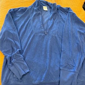Aerie Men's Navy Zip-Up Sweater